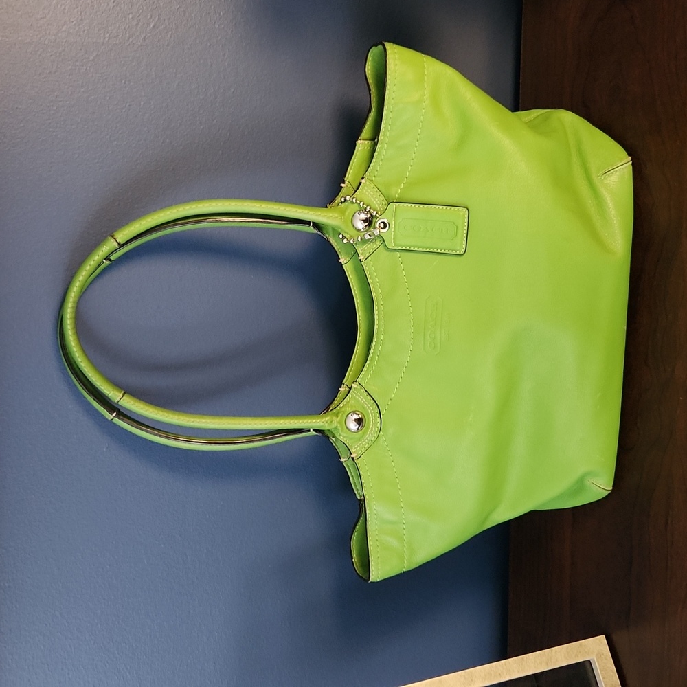 Coach Green Leather Large Bleeker Tote F14383